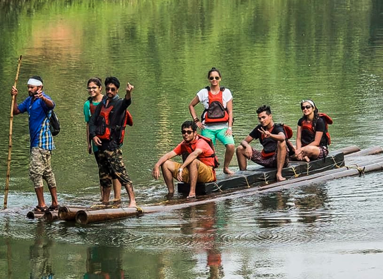 Bamboo Raft - Enjoy peaceful river rides on traditional bamboo rafts